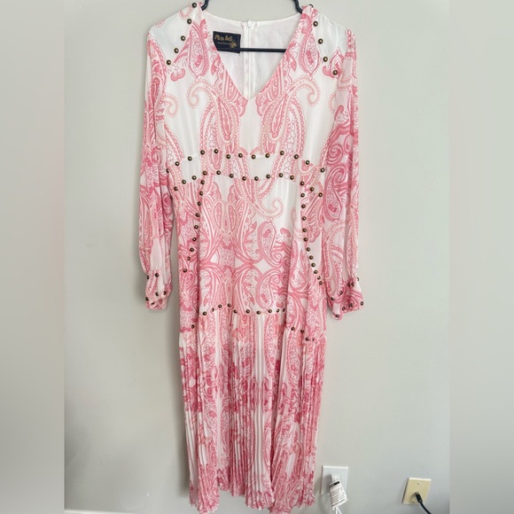 Elegant Pink Paisley Maxi Dress Size XXL - Picture 4 of 11